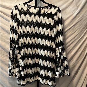 Mechant Monochrome Wave Pattern Swim Coverup (BG2)